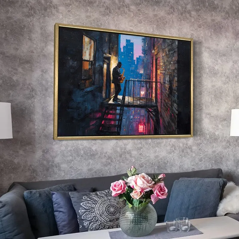 City Nocturne Canvas Wall Painting With Frame media 6