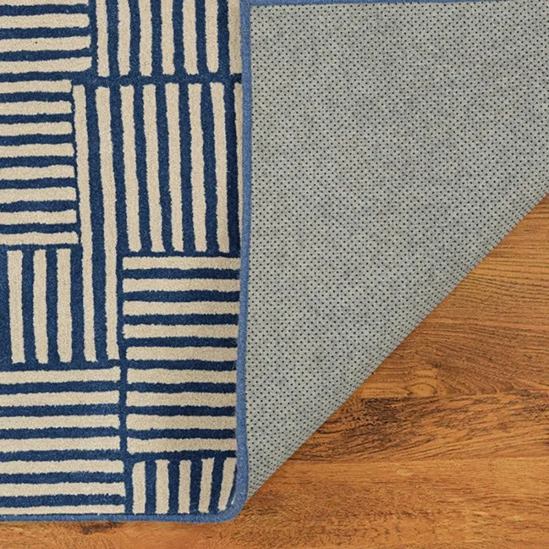 Celeborn Hand Tufted Geometric Wool & Nylon Carpet - Blue media 5