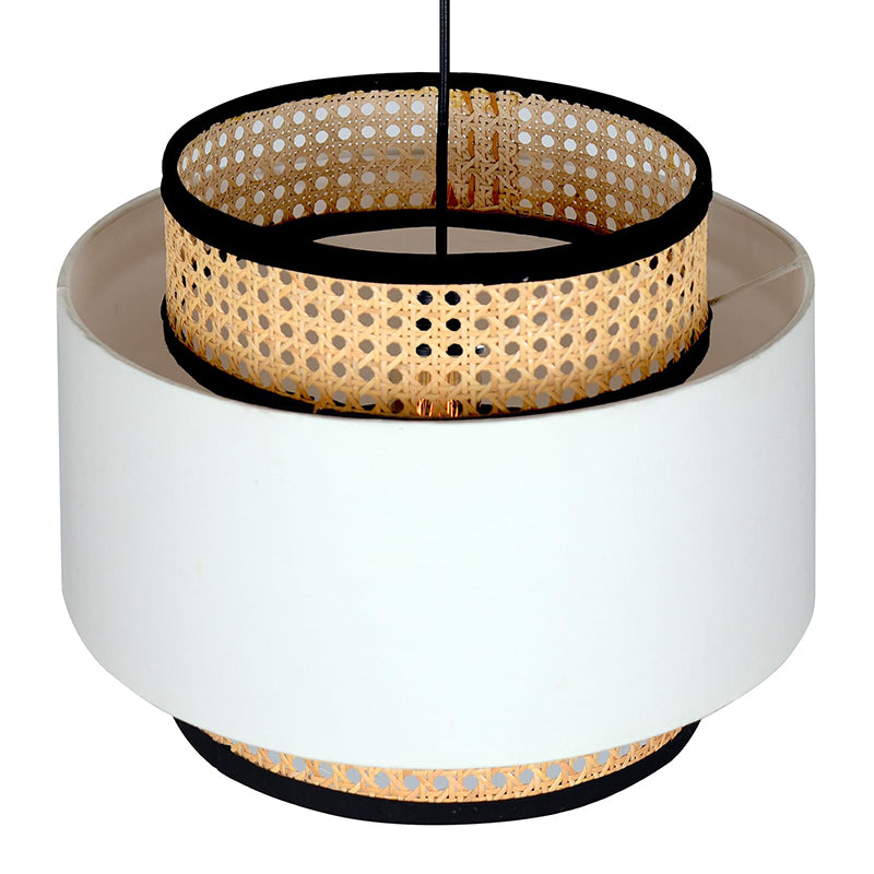 Rustic Glow Rattan Ceiling Lamp - White media 5
