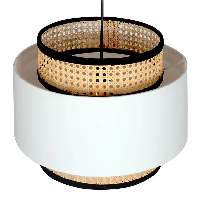 Rustic Glow Rattan Ceiling Lamp - White media 5