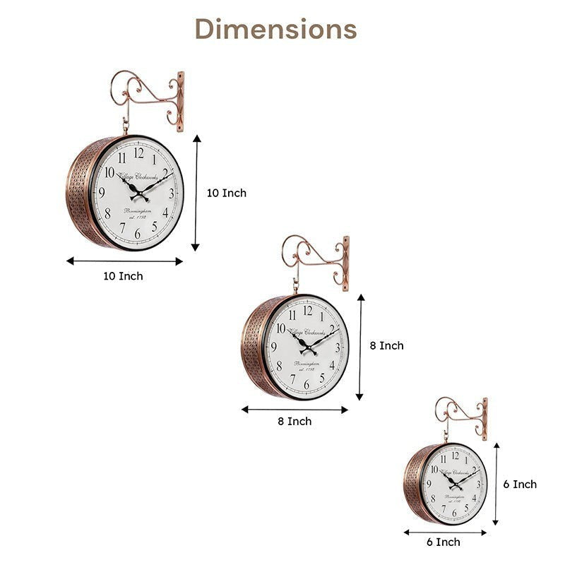 Platform Precision Double - Sided Vintage Wall Clock - Copper media 10