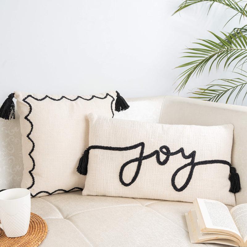 Joy Embroidered Cushion Cover - Set Of Two media 2