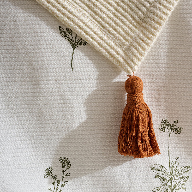 Nestlin Tassled Throw - Ivory & Tan media 4