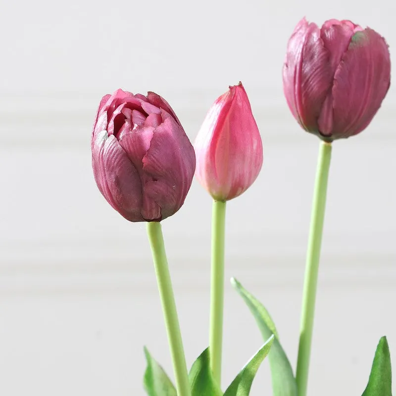 Tulip Artificial Flower Bunch - Maroon media 4
