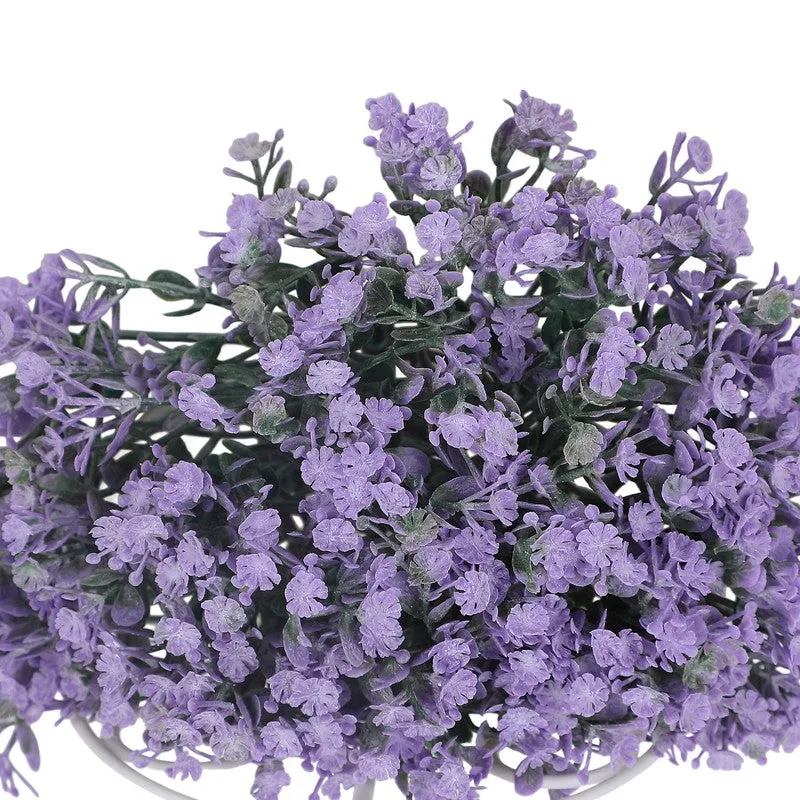 Artificial Flowers (Purple) with Pot - Set Of Two media 3