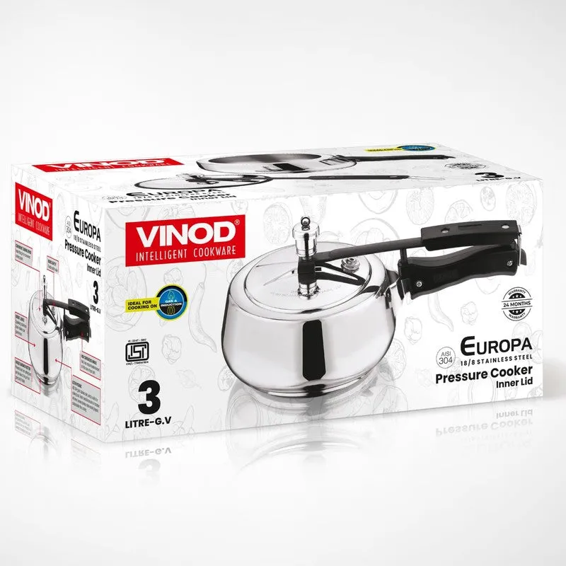Vinod Zyric Pressure Cooker Stainless Steel - 3000 mL/ 14 Inches media 10