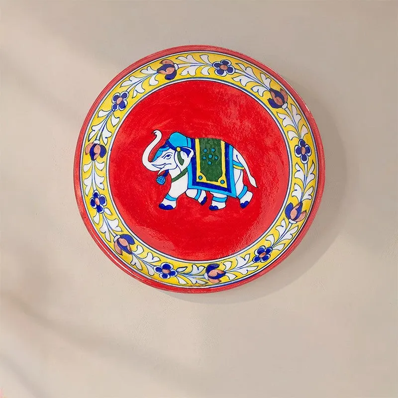 Gajendra Ceramic Decorative Wall Plate - Red media 6