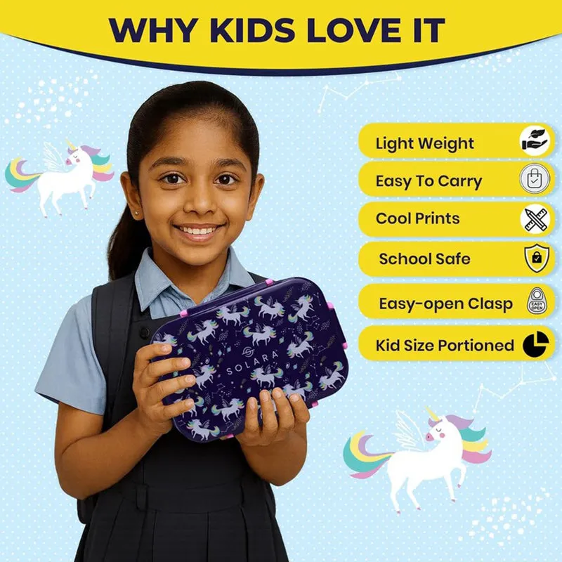 Solara Brewora Unicorn Lunch Box (Yellow,Black) - 1000 ML media 6