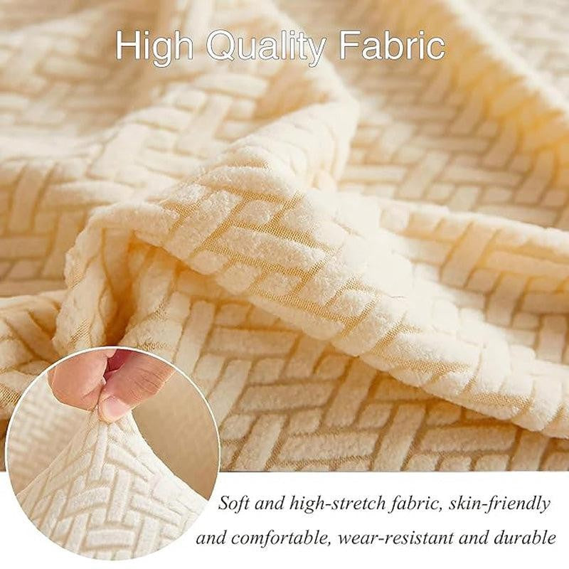 Rubina Polar Fleece Synthetic Fibre Sofa Cover - Ivory media 4