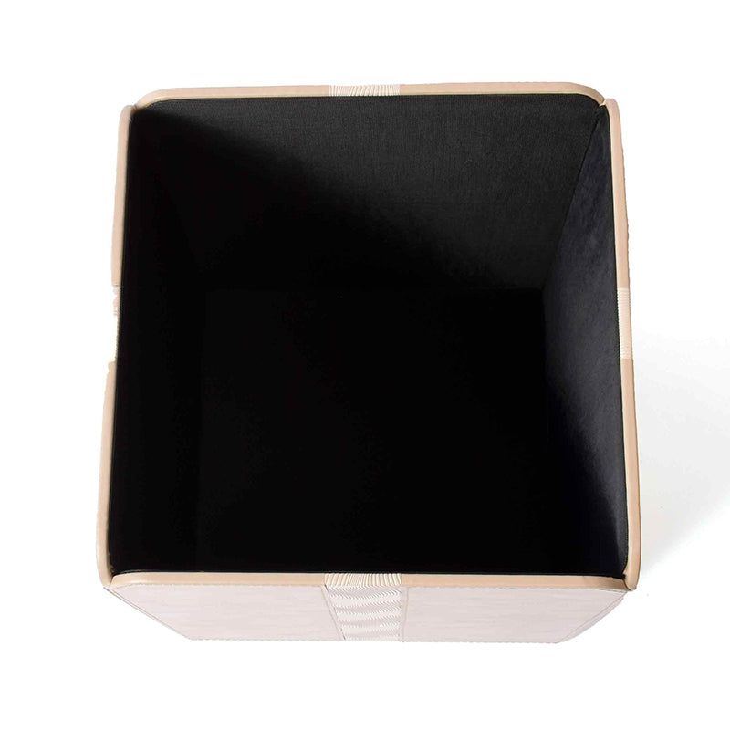 Veltrix Faux Leather Dust Bin - Beige media 3