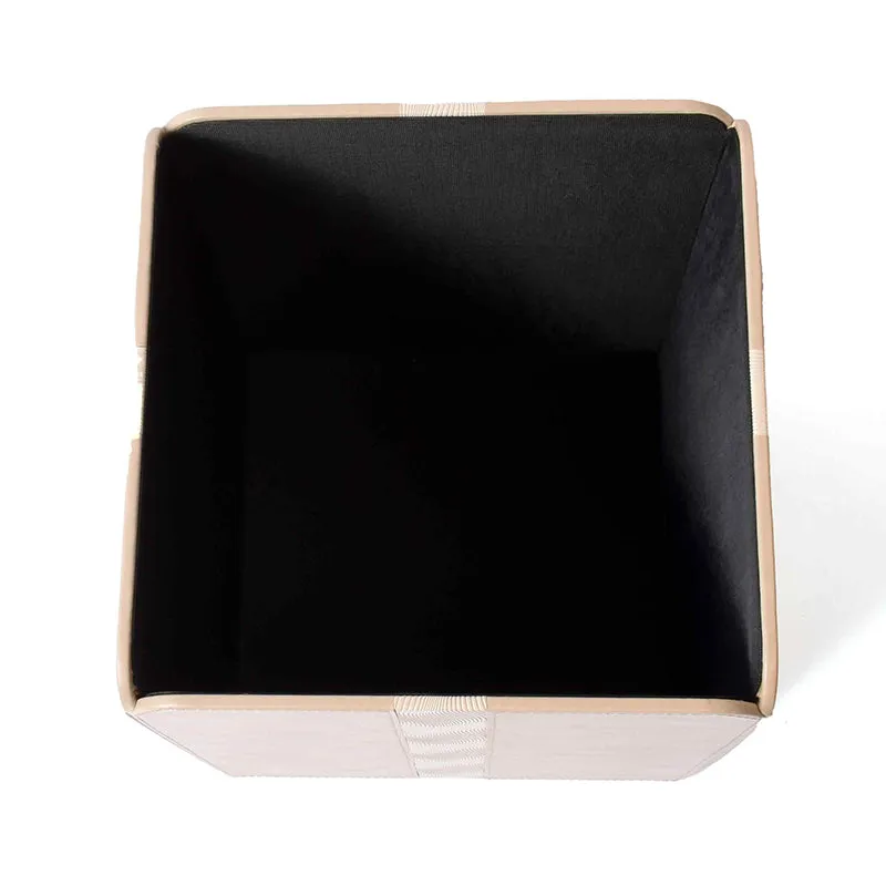 Veltrix Faux Leather Dust Bin - Beige media 3