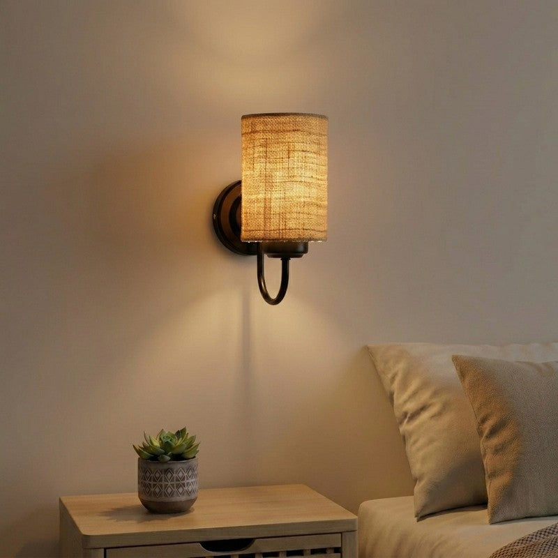 Cyluxe Terra Weave Jute Wall Lamp - Brown