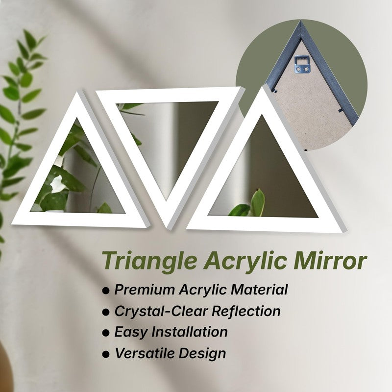 Apex Triangle Wall Mirrors (White) - Set Of Three media 6