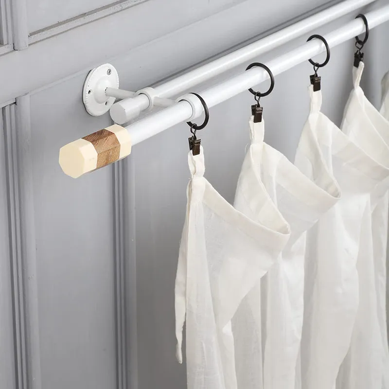 Opaline Duo Extendable 1" Double Curtain Rod With Round Finial & Brackets media 1