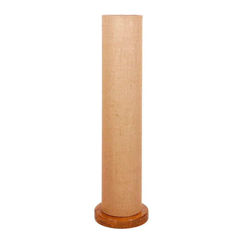 Agia Wooden Tower Floor Lamp With Jute Shade - Beige media 4