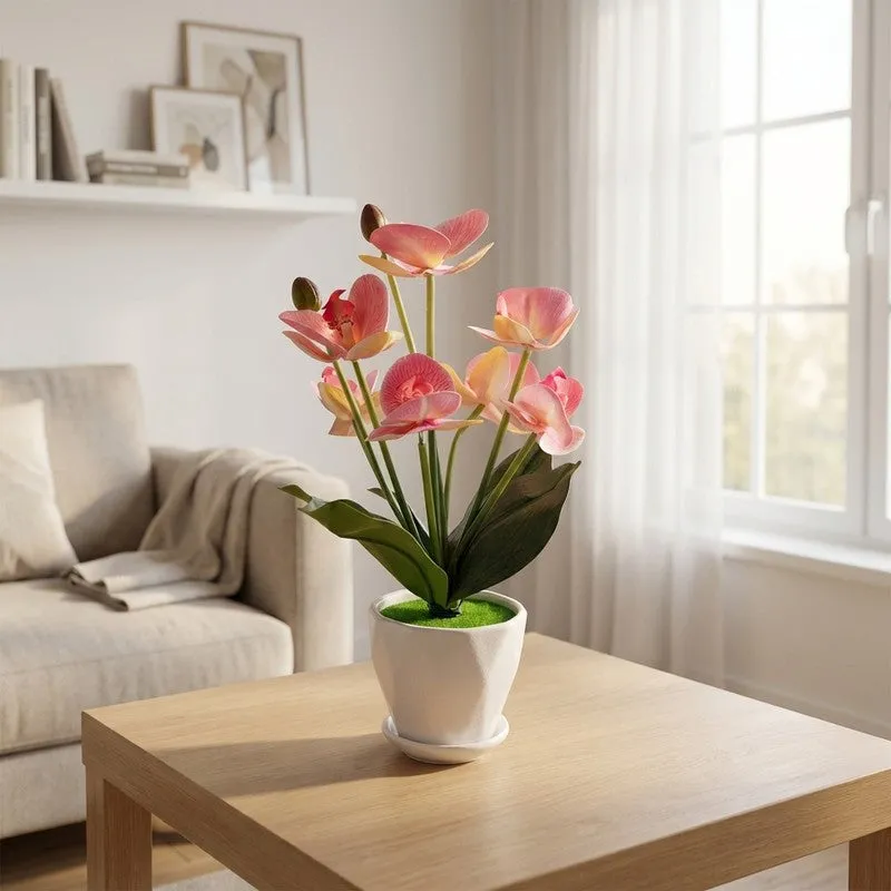 AarviDecor Peach Bloom Silk Artificial Plants media 1
