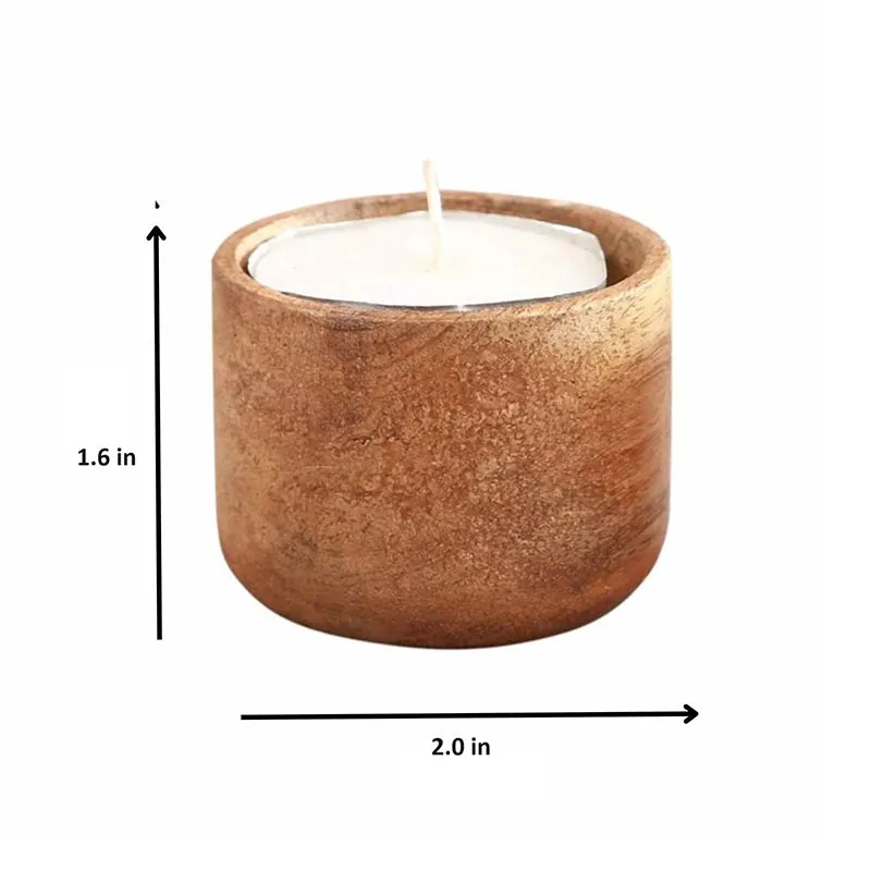 Decorative Mango Wood Candle Holder - Set Of Two media 5