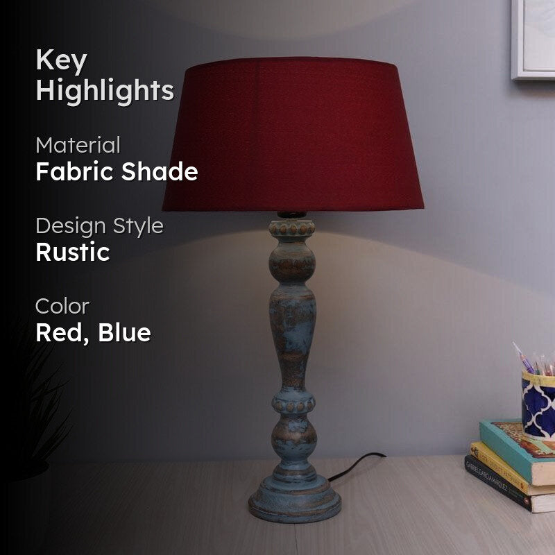 Amaya Fabric Table Lamp - Red,Blue media 2