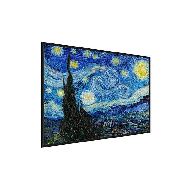 The Starry Night Canvas Painting By Vincent Van Gogh - Black Frame media 3