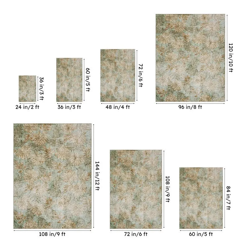 Fariyah Floral Polyester Carpet - Light Green media 13