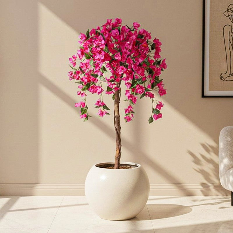 Vibrant Bougainvillea Artificial Plant With Black Plastic Pot