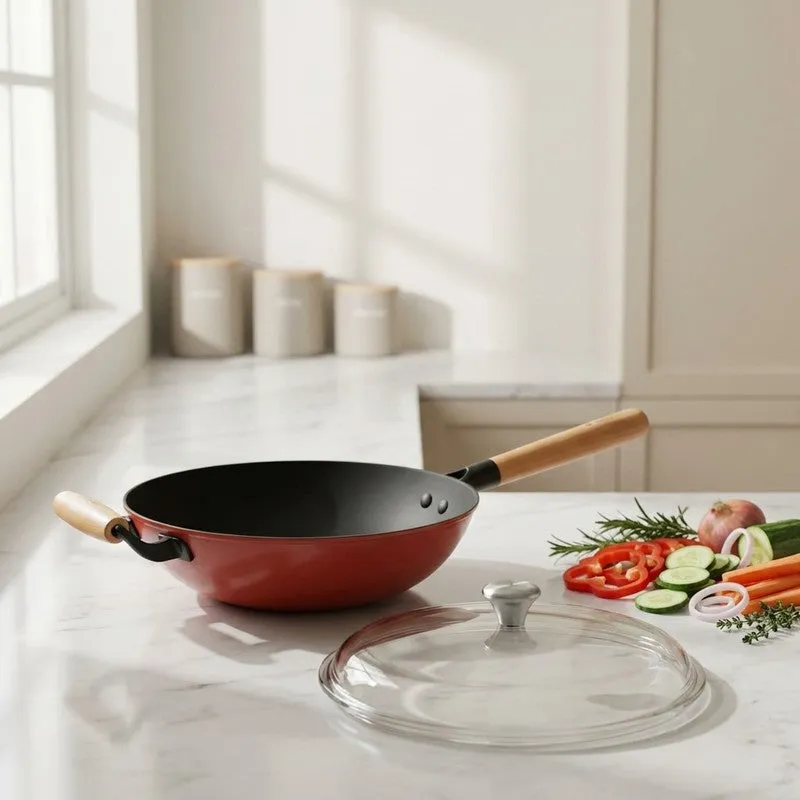 Cumin Co Enamel Cast Iron Wok (1500 mL) - Rust media 1