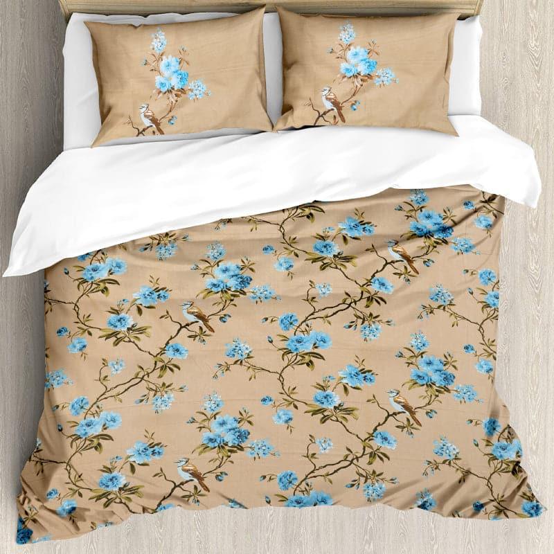 Ritana Floral Cotton Bedsheet (Brown) - 180 TC media 3