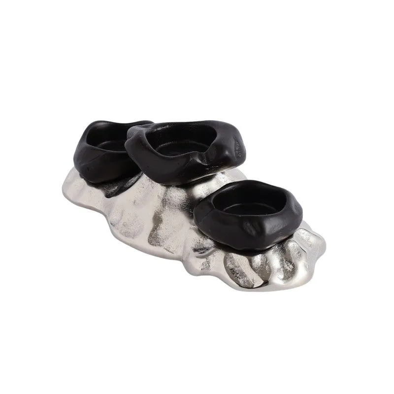 Regal Lotus Candle Holder - Black media 4