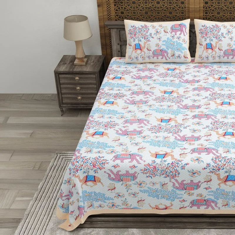 Royalet Cotton Bedsheet (Pink,Blue) - 240 TC media 3