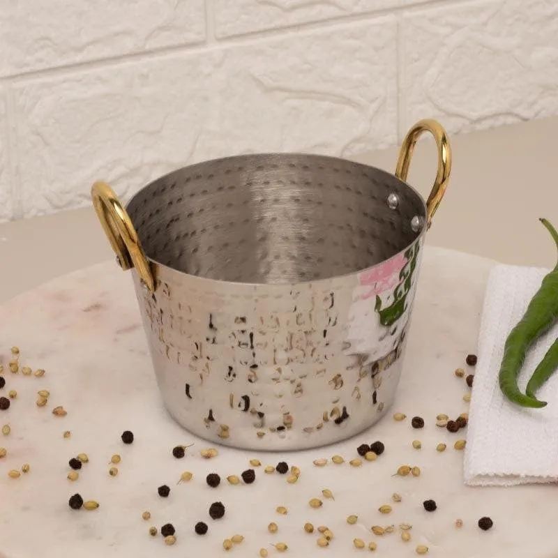 Vintage Charm Hammered Tapered Serving Pot - 650 ML media 4