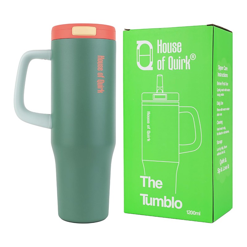 AuraGrip Stainless Steel Tumbler (1200 ML) - Olive Green media 5