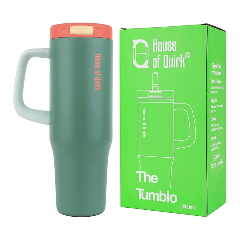 AuraGrip Stainless Steel Tumbler (1200 ML) - Olive Green media 5