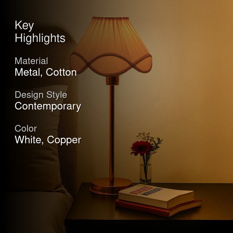 Kavira Elro Metal Table Lamp - White media 2