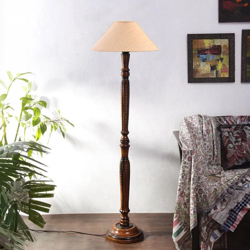 Deira Vintage Wooden Floor Lamp - Off-White media 3