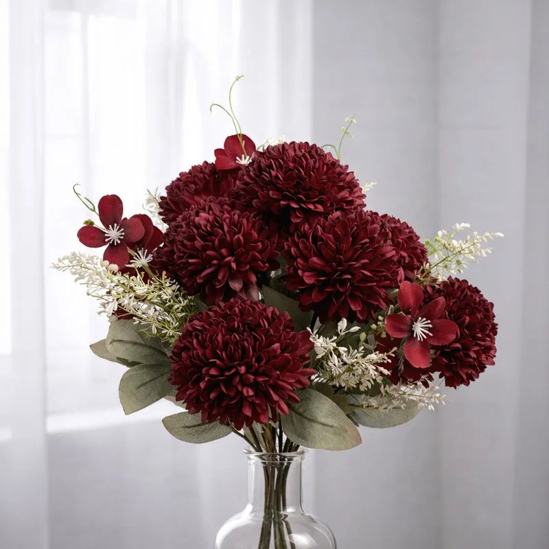 AarviDecor Crimson Bloom Silk Artificial Flowers media 3