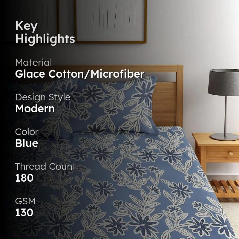 Ibtida Floral Microfiber Bedsheet Old - 130 GSM media 2