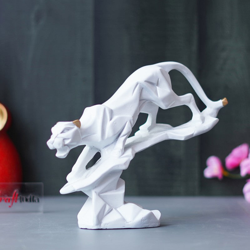Leaping Panther Showpieces - White