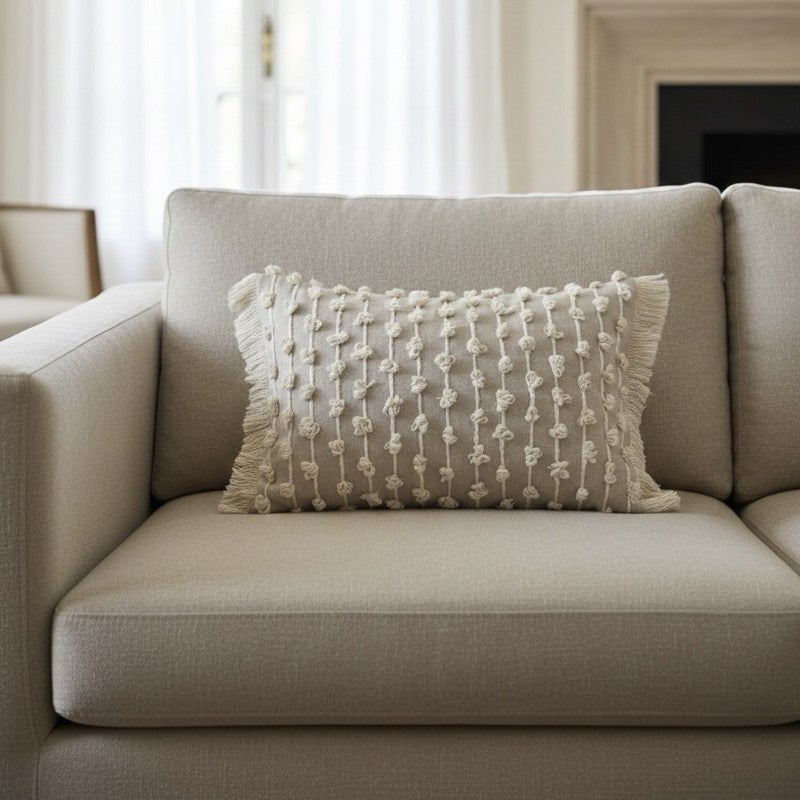 Bunchy Knot Embroidered cushion cover