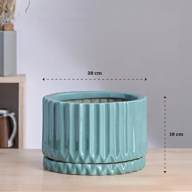 Ugaoo Stria Ceramic Planter - Blue media 10