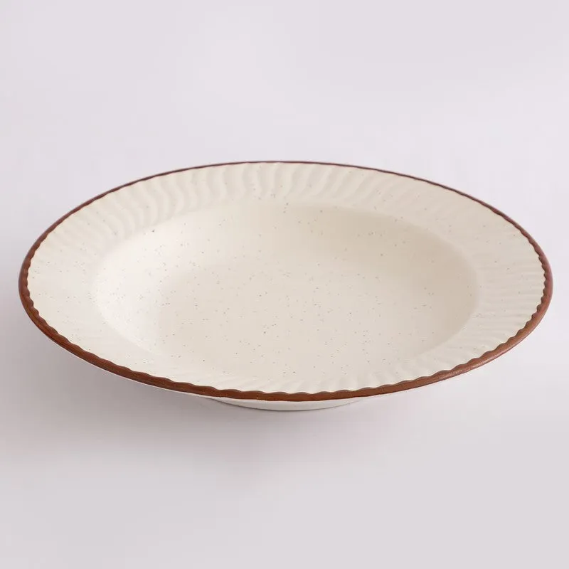 Brownline Off White Stoneware Pasta Plate media 5