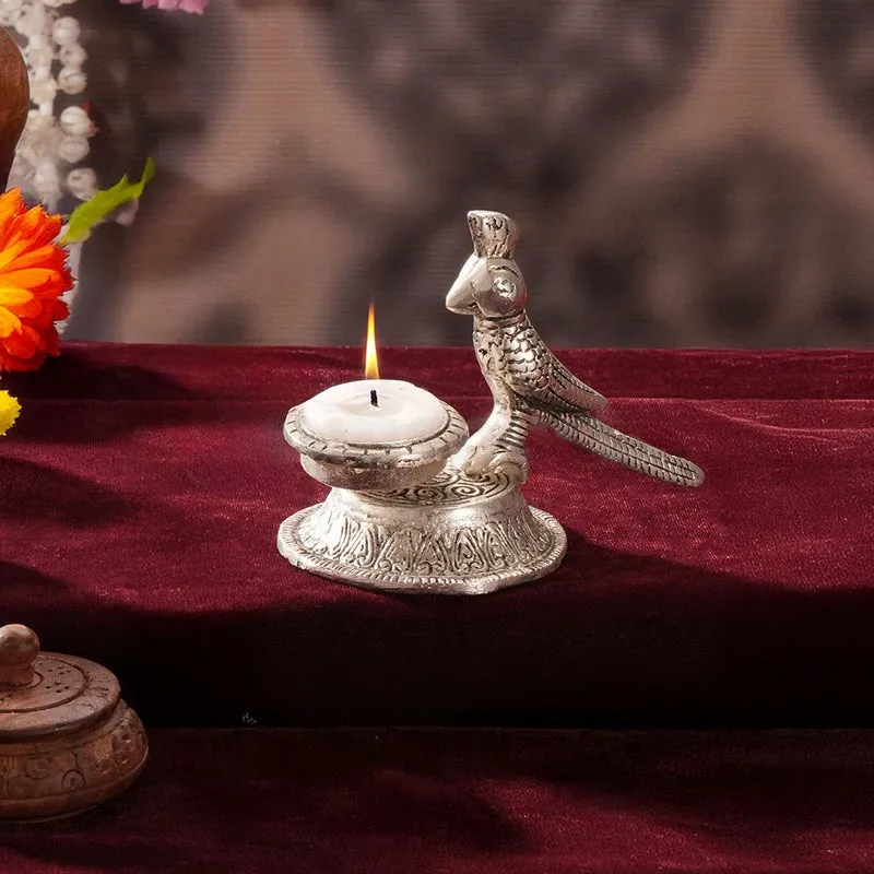 Thotha Ornate Tea Light Holder - Silver media 3