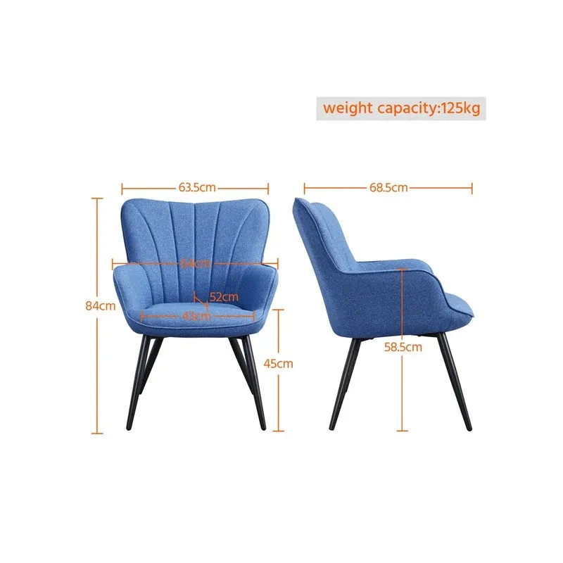 Serenza Neem Wood Accent Chair - Blue media 7