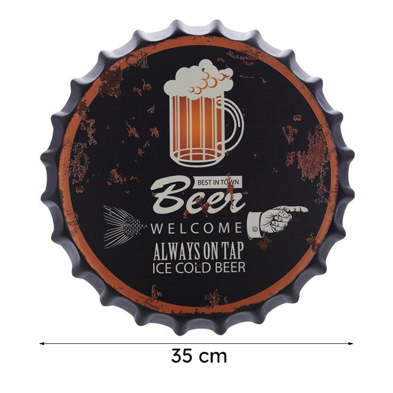 Best In Town Beer Bottle Cap Metal Wall Accent media 8