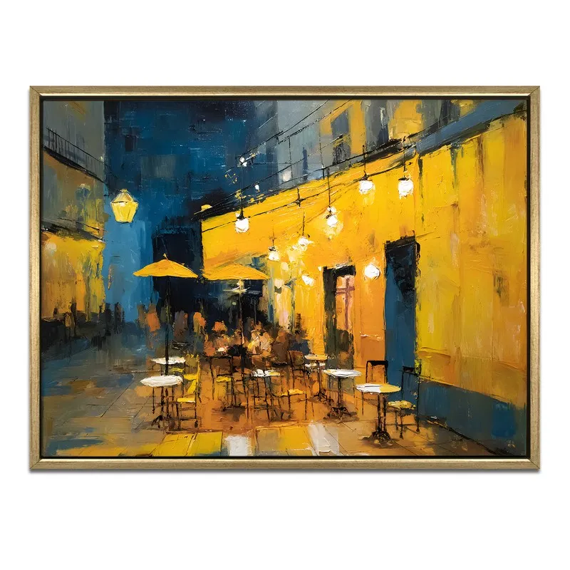Cafe Terrace Canvas Wall Painting With Frame media 3