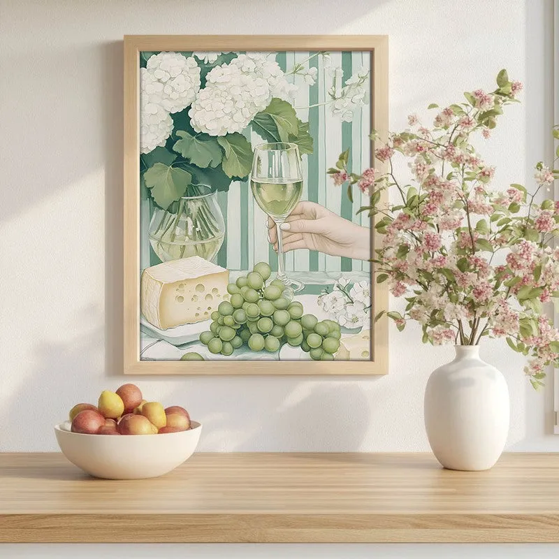 Floral Champain Archival Canvas Wall Art - Brown media 1
