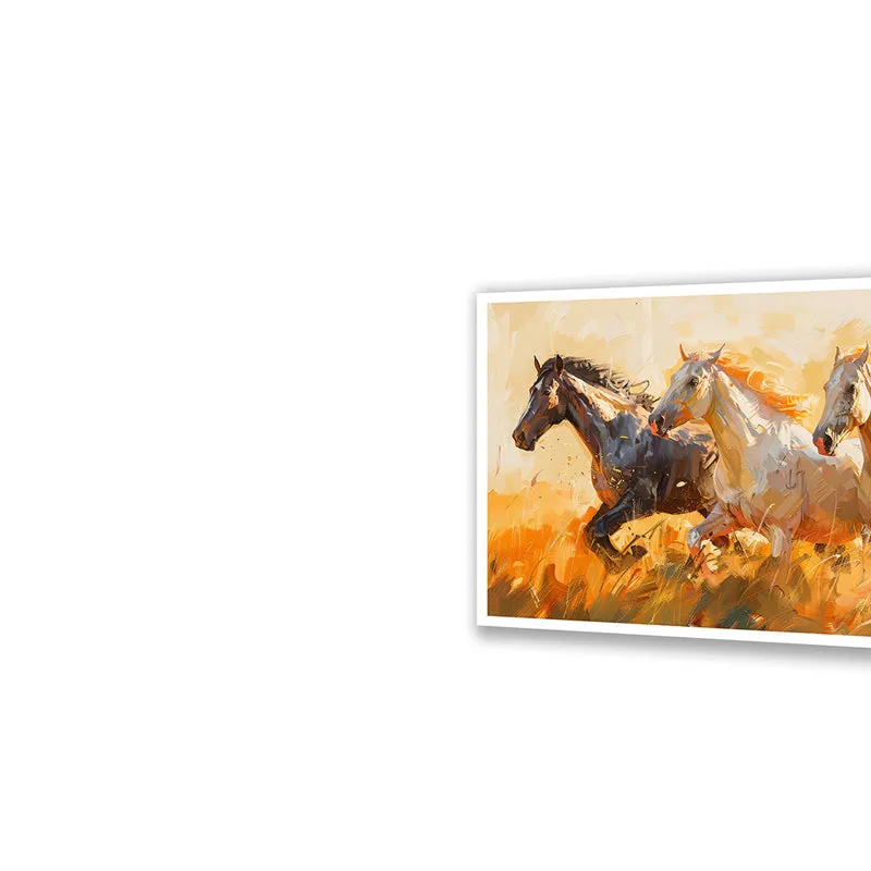 Galloping Triad Wall Art with White Frame media 4