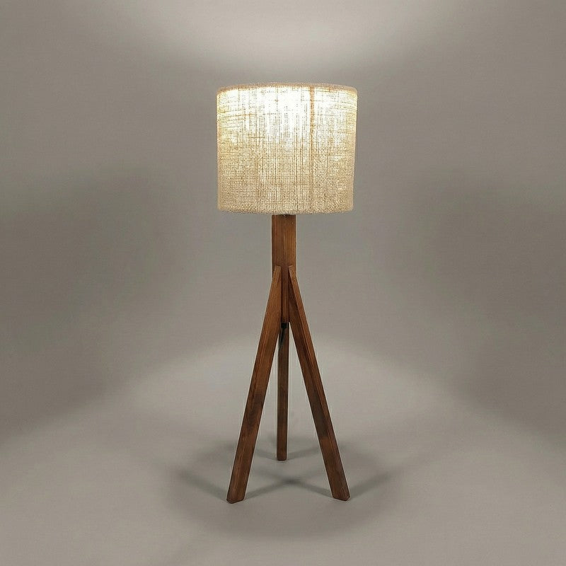 Jovienne Jute & Wood Tripod Table Lamp - Brown media 6