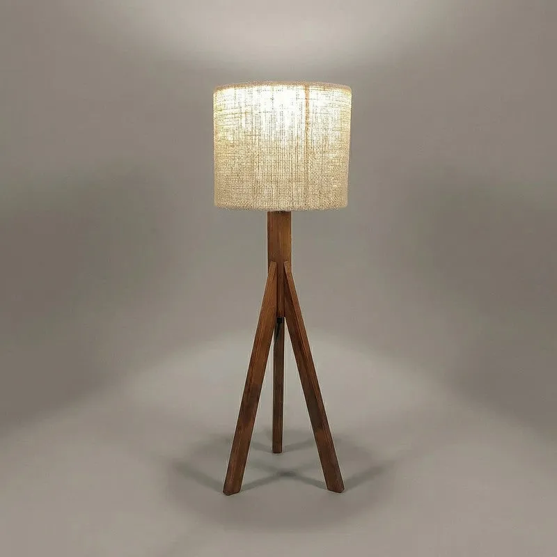 Jovienne Jute & Wood Tripod Table Lamp - Brown media 6