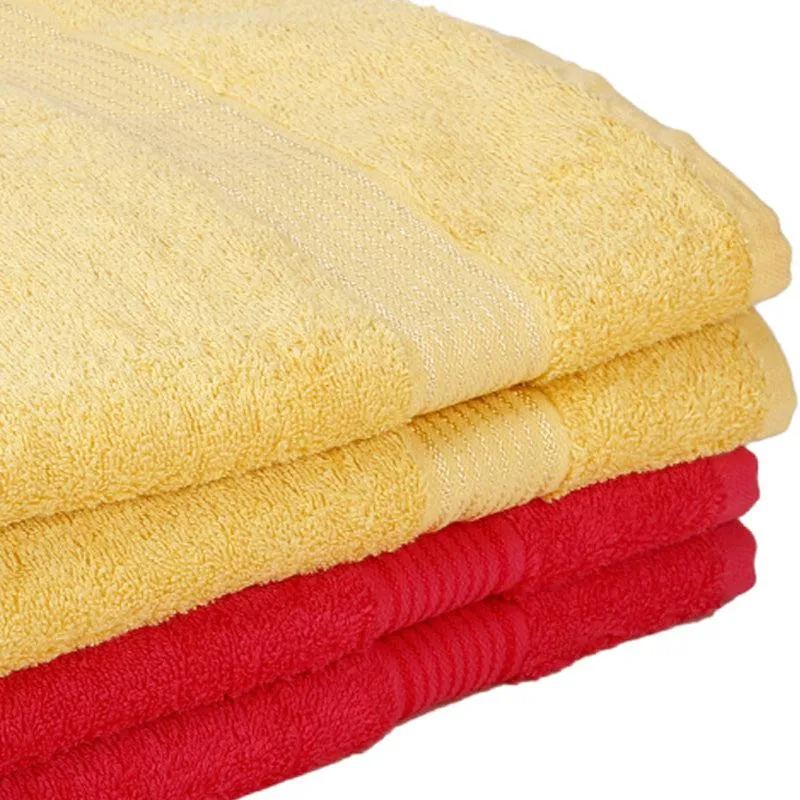 Bodil Bath Towel (Yellow & Pink) - Set Of Four media 3