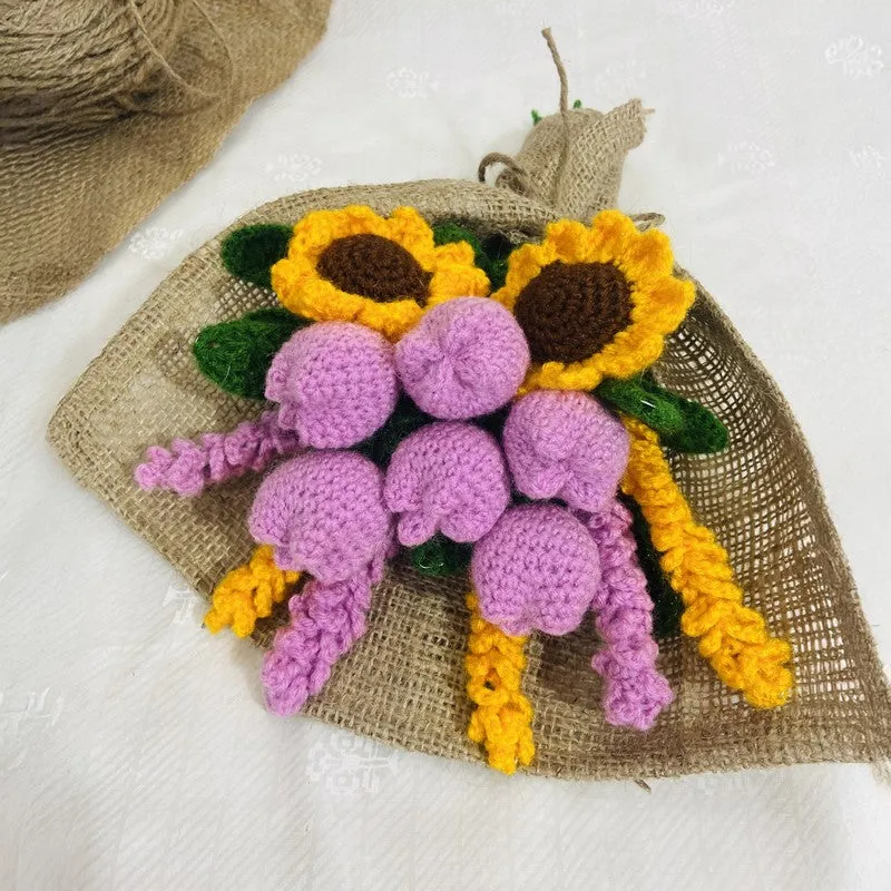 Crochet Handmade Tulip Bouquet (Yellow,Purple) - Set of Fourteen media 4